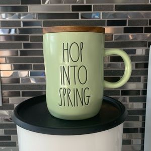 Rae Dunn Hop Into Spring Mug with Coaster Topper